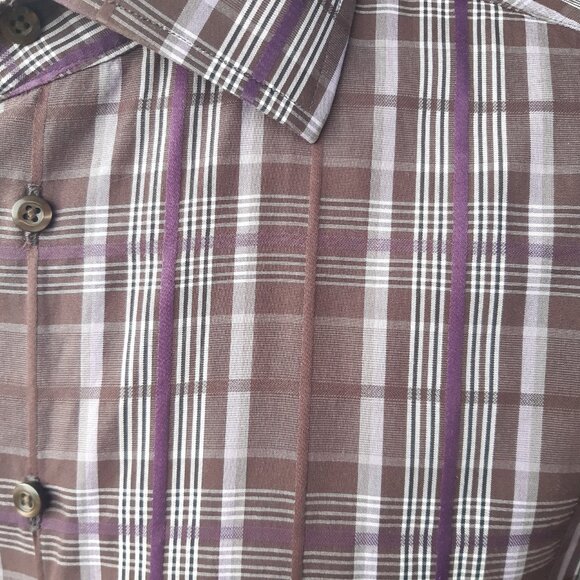 Harry Rosen SZ M Purple Plaid Lightweight Cotton LS Men's Button Up Shirt - Picture 5 of 14